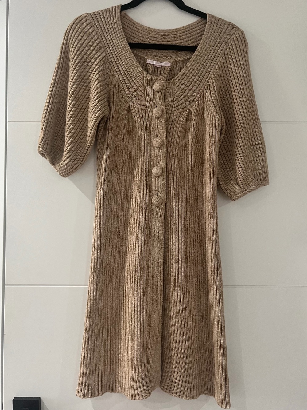 Rebecca Taylor Knit Cardigan / Duster, Women’s Beige Small Rayon Mix Sweater
